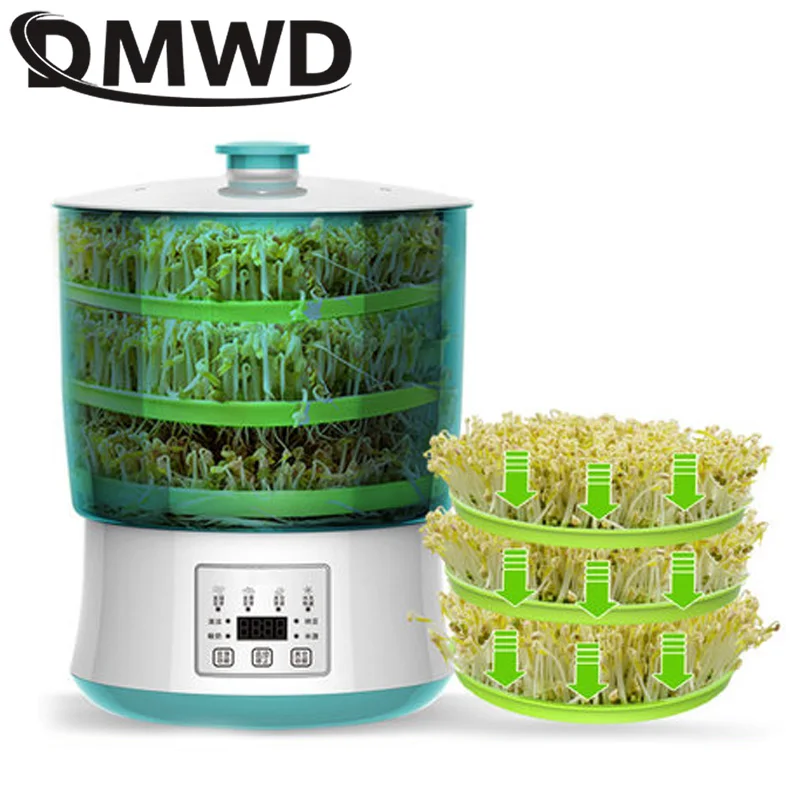 Electric Intelligence Bean Sprouts Maker Yogurt Machine Natto Rice Wine Green Seed Vegetable Seedling Growth Bucket 2/3 Layers