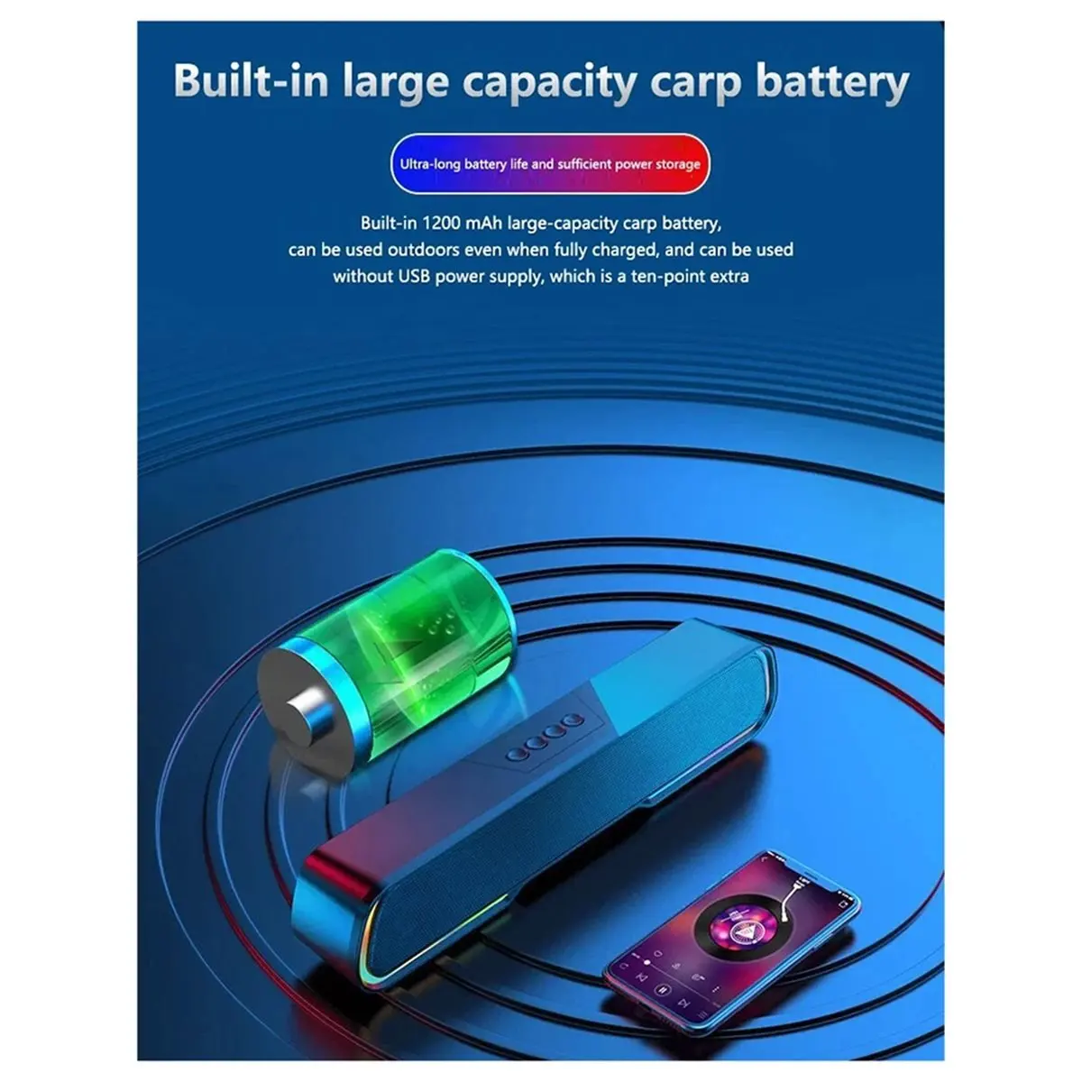 giftnew Wireless Bluetooth Subwoofer Surround Sound Bar Speaker System Music Player for Laptop Cellphones TV Home Theater