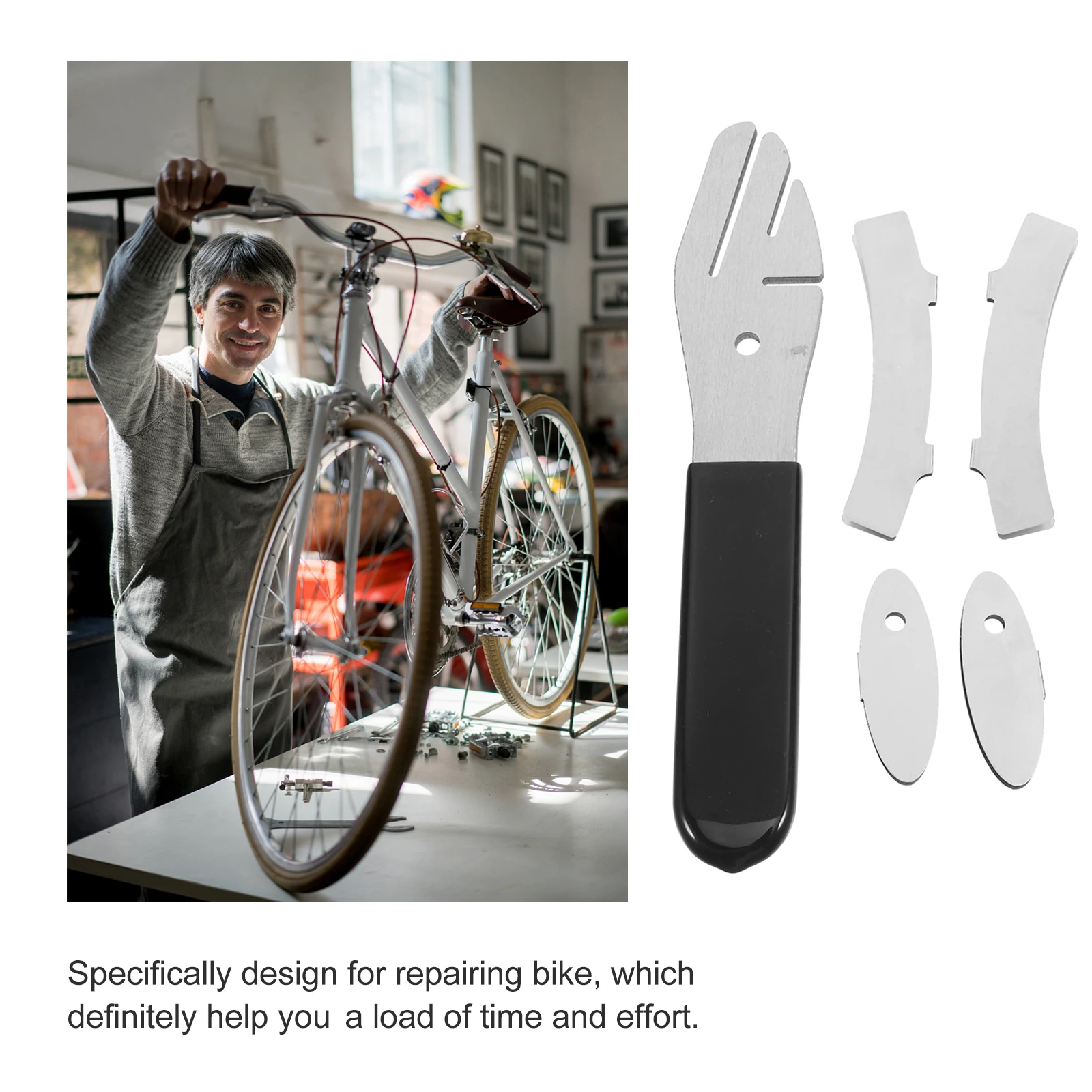 

1 Set Of Bike Brake Disc Brake Adjuster Tool Durable Steel Repairing Wrench For Mountain Bikes With Oval Arc Adjustment Plates