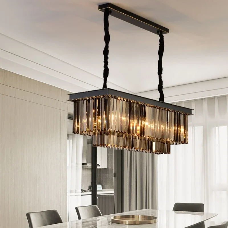 2026 New Luxury Crystal Chandelier Modern Restaurant Hotel Villa Pendant Lamp Duplex Building Circular Living Room Lighting Fixt