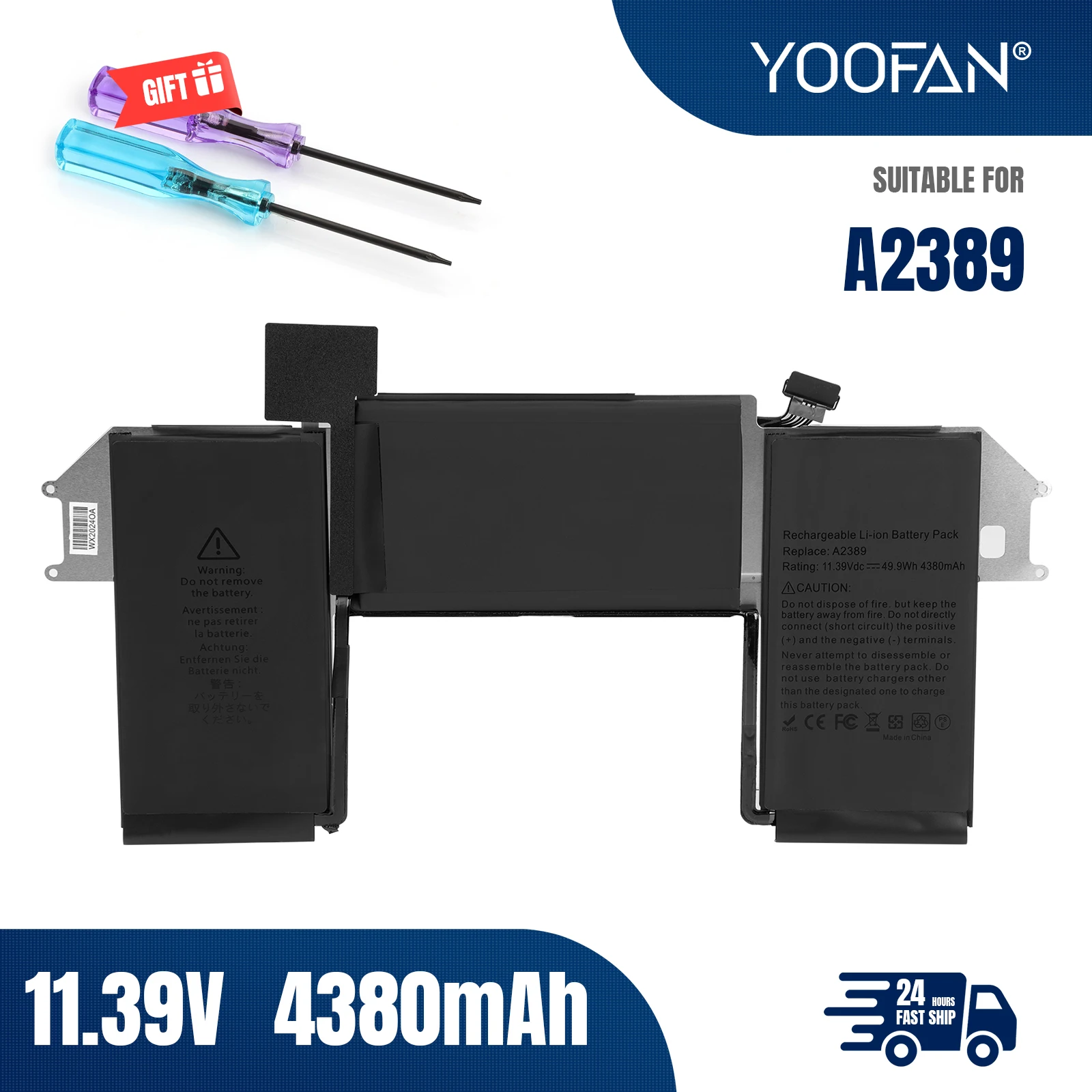 

Портативная батарея YOOFAN A2389 для Apple MacBook Air 13 дюймов A2337 M1 2020annu EMC3598 MGN53LL/A MGN63LL/A MGN93LL/A