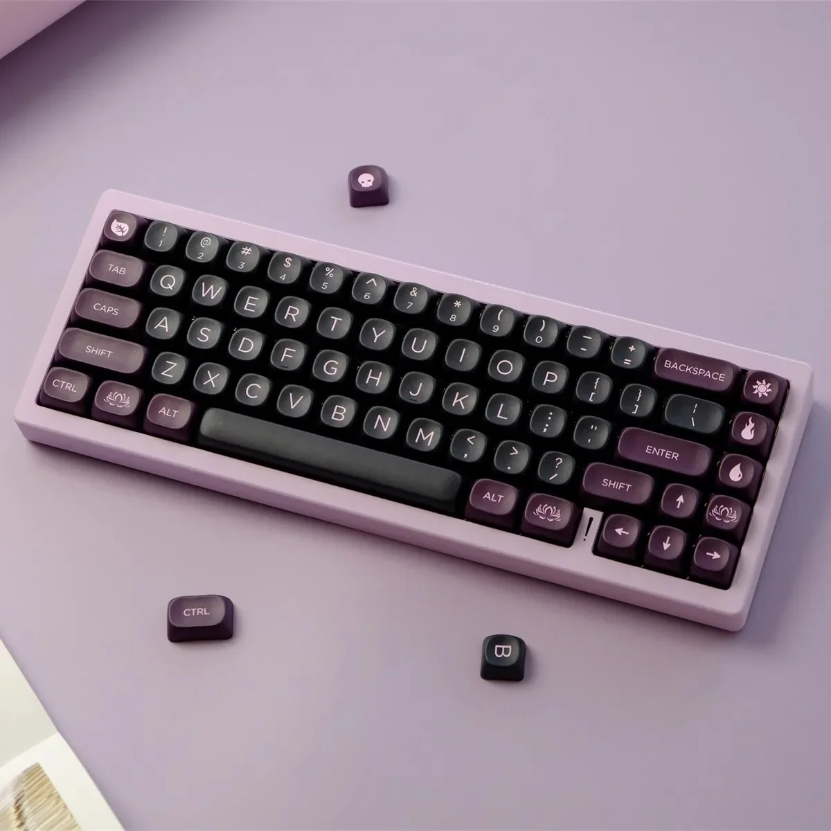 Black Lotus Keycaps Set MOA Key Caps Customized Personalized Replacement for Mechanical Keyboard for Game Office Home Work