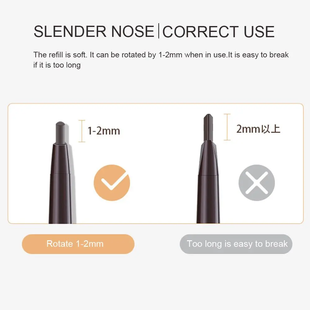 Makeup Tool Beginners Triangular Waterproof Three-Dimensional Double Head Eyebrow Pencil Eyebrow Pen Eyebrow Brush