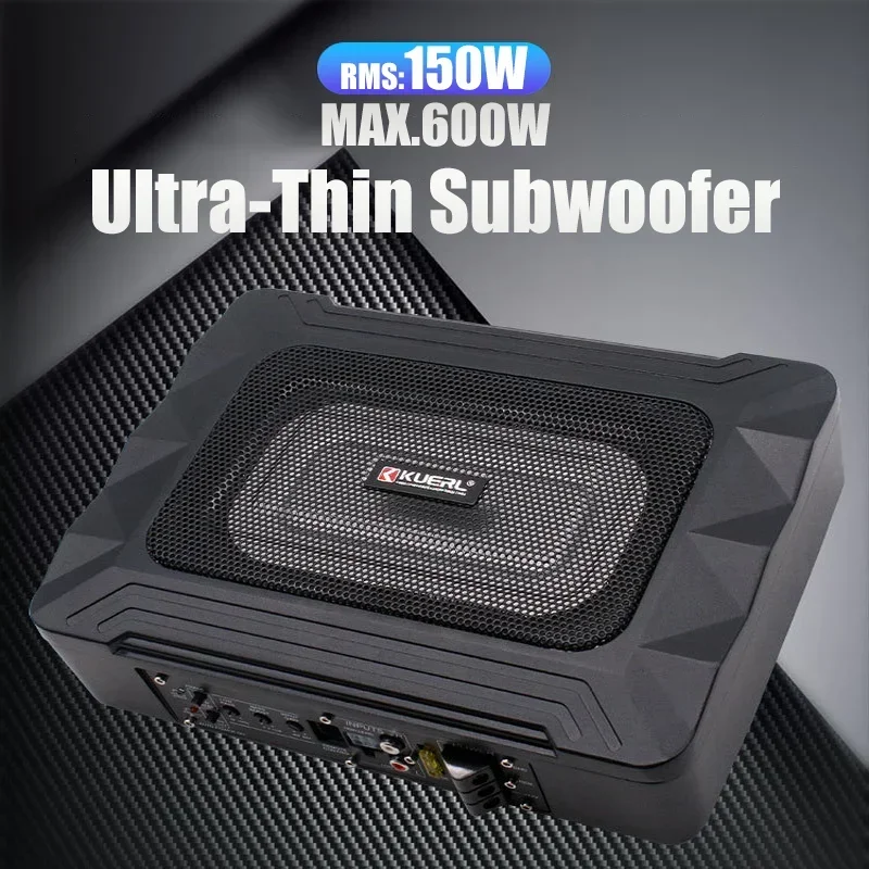 RMS 150W Slim Under-Seat Super Bass Car Subwoofer 5*8 Inch HIFI Amplifier Speaker Audio Processor Music Player Modified Audio