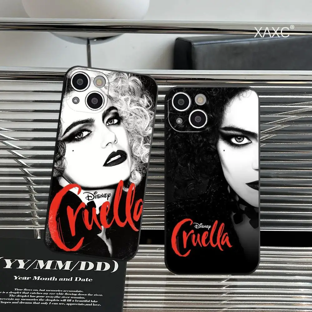 Disney's Cruella Phone Case FOR IPhone 15promax 14 11 12 Pro 8 7 15 Plus 13 Pro MAX XR XS MINI Cruella Black Soft Covers