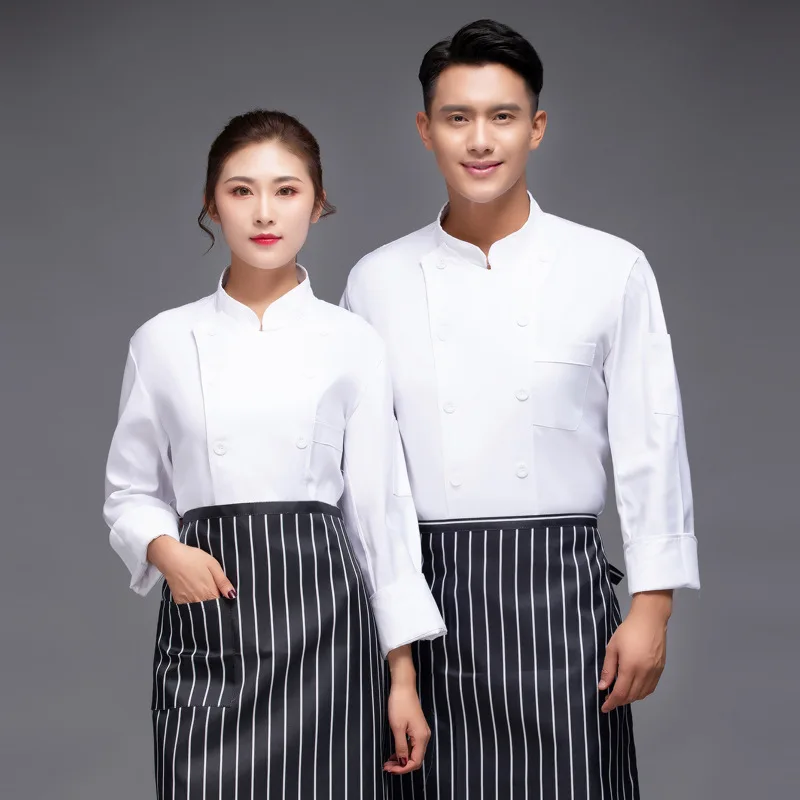 Uniforme de Chef de manga larga para mujer, ropa de otoño e invierno, Catering, restaurante, pastelería, hornear, ropa de cocina, trabajo de cocina