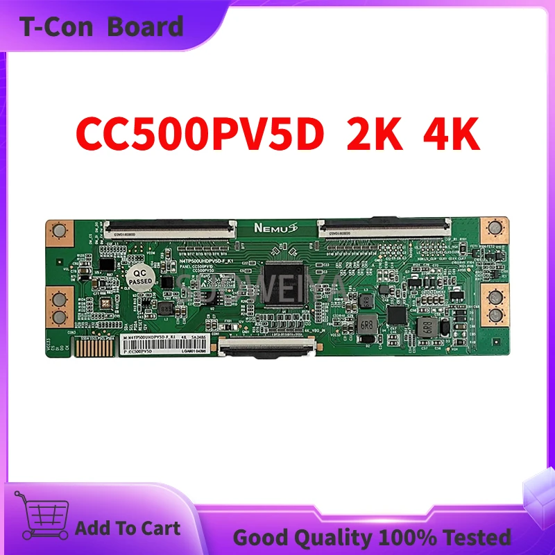 100% Testé Original pour CC500PV5D 2K 4K N2TP500UHDPV5D-B1 T-Con Conseil Pour 2K 4K TV Affichage Équipement T Con Carte