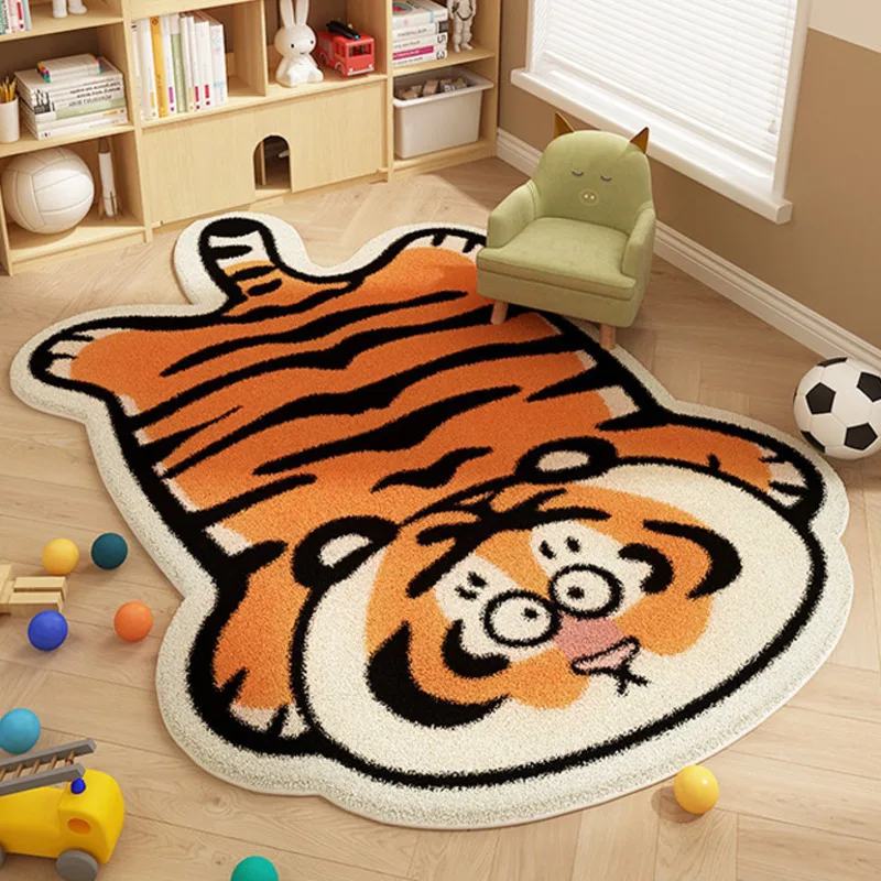 

Tiger Rug Non-Slip Bedside Carpet Absorbent Cartoon Bathroom Mat Protective Floor Mat For Living Room Decor Alfombra Rugs