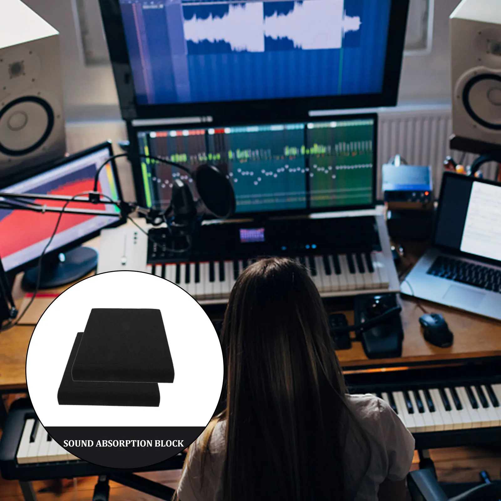 

2 Sets Non-slip Mat Sound Absorbing Speaker Pads Isolation Studio Monitor Subwoofer Acoustic Noise Reduction