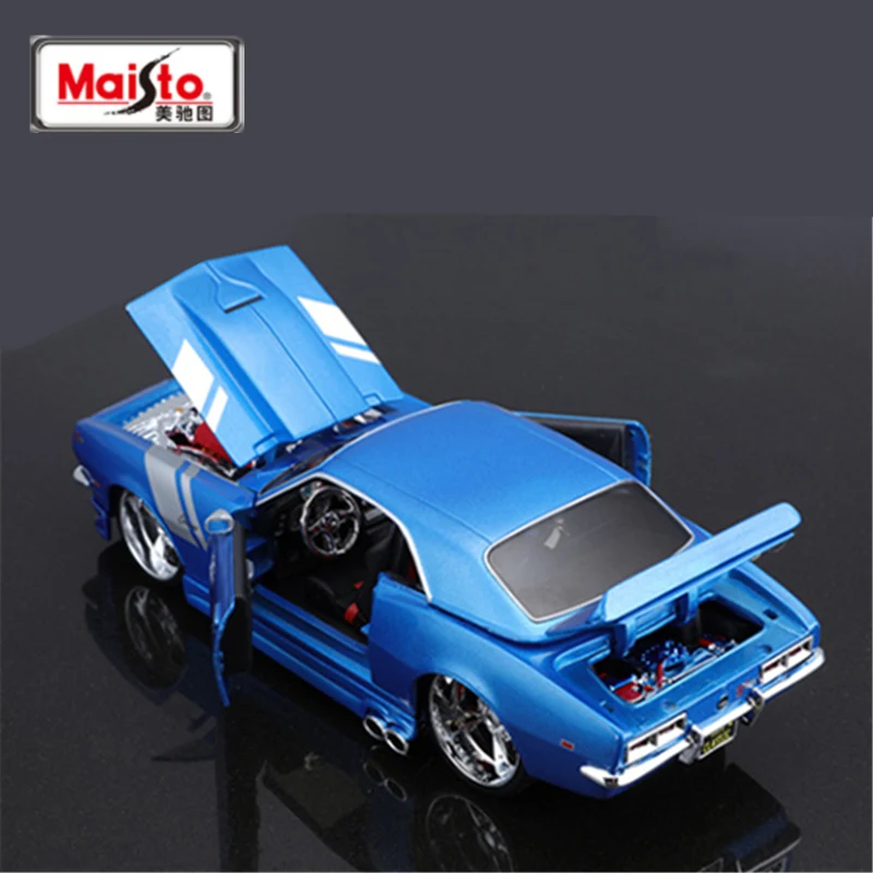 

Модель спортивного автомобиля Maisto 1:24 1968 Chevrolet Camaro Z/28 из сплава, литые металлические игрушки, Модель гоночного автомобиля, имитация детских подарков