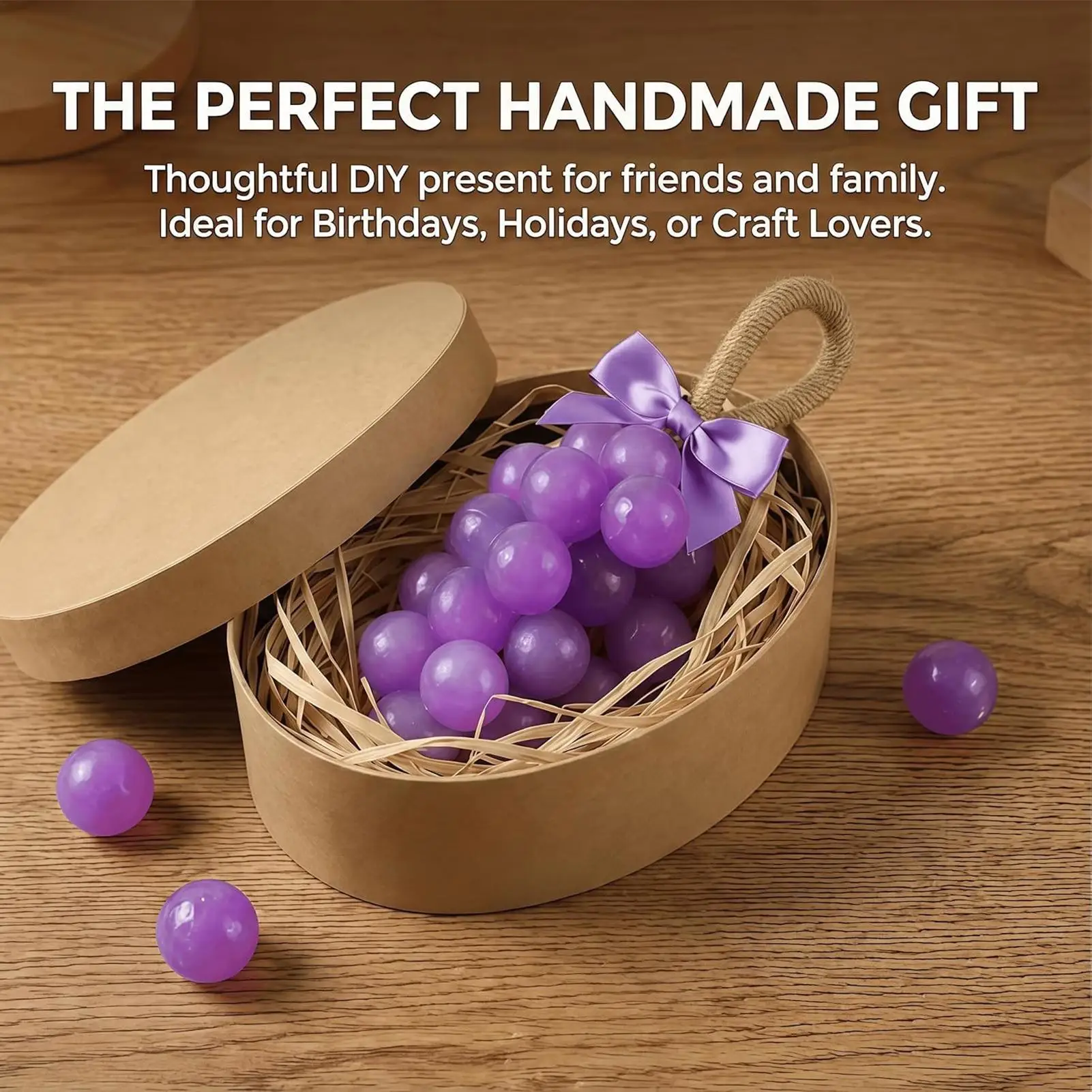

Grape Soap Mold Easy-Release Food-Grade Craft Mould with Jute Rope DIY Soap Making Kit for Mother's Day Teacher's Day Birthdays