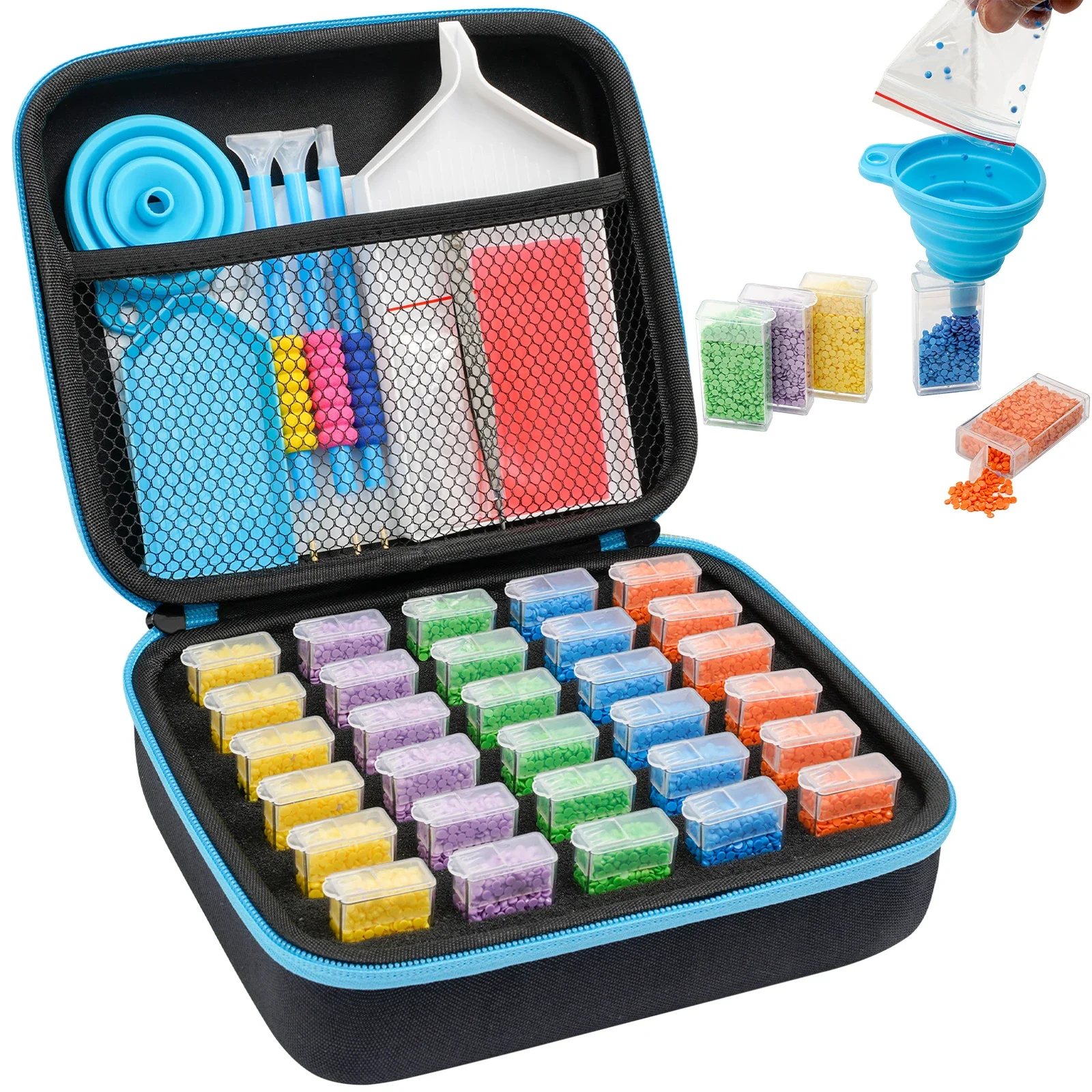 

DIY 5D Diamond Painting Tool Storage Box Suitcase Diamond Painting Accessories Container Bag Kit