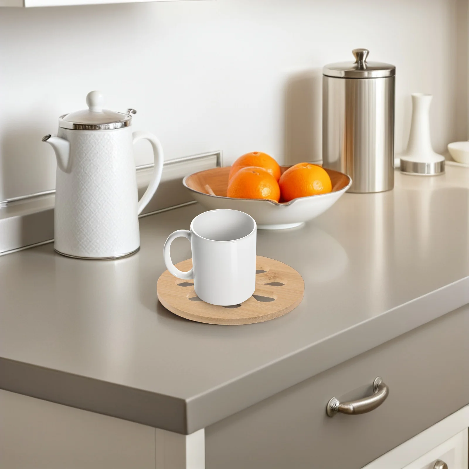 

Decorative Bamboo Coasters for Drinks Heat Resistant Table Cup Mat Non-Slip Insulation Pad Anti-Scald Desk Coaster Pad Vintage