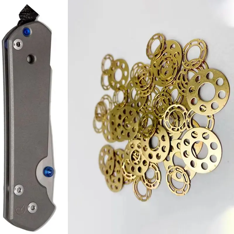 4 шт. складной нож, латунная шайба, прокладка для Chris Reeve, большая S matrimonio Umnumzaan, металлическая медная подушка, ремонт, замена