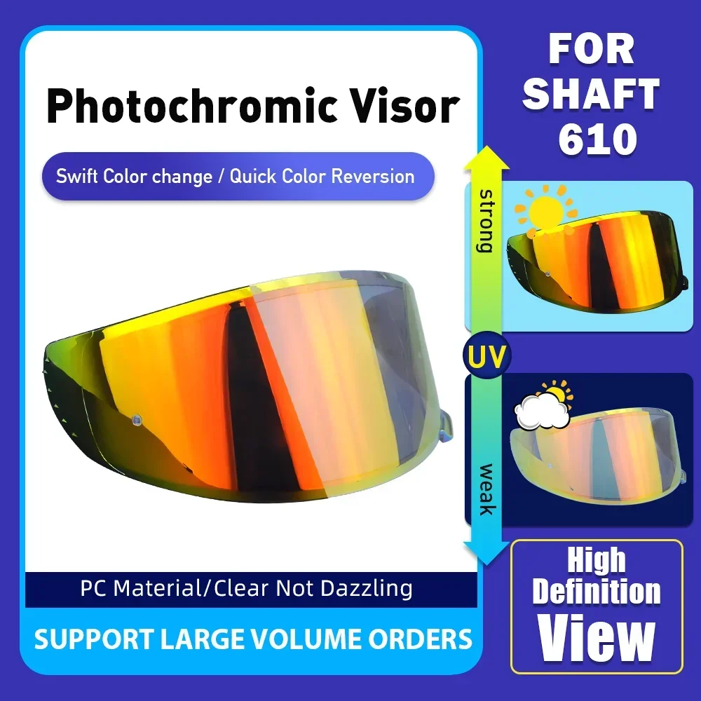 Photochromic visor Need Viewer For Shaft 610 Helmet Amplifier Plated Helmet Glass Chrome Viewfinder