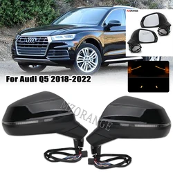 Side Mirror for Audi Q5 SQ5 2018 2019 2020 2021 2022 mirror frame cover Power Fold BSM Memory 15pins turn signal light asembly