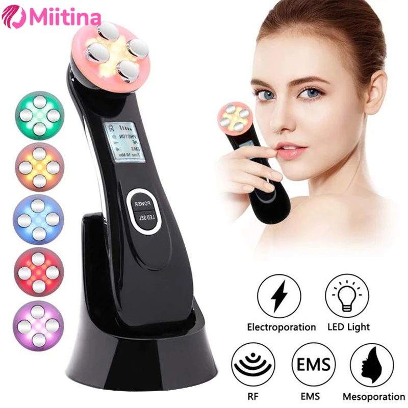 Facial Electroporation LED Photon อุปกรณ์ความงาม RF ความถี่วิทยุ EMS ยกกระชับเครื่อง Skin Care Microcurrent Anti-Wrinkle