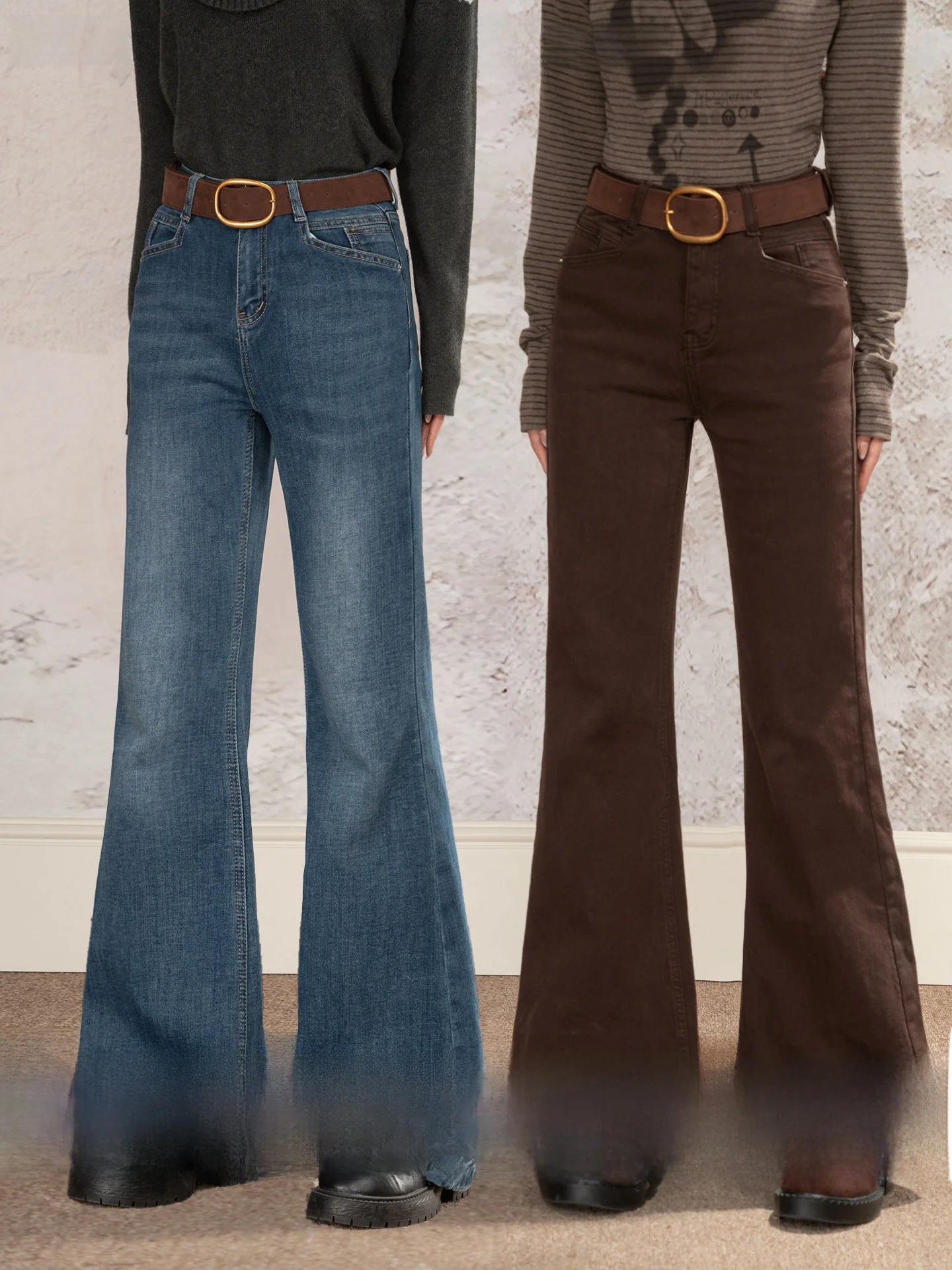 

Женские джинсы Loveheynew в винтажном стиле с высокой талией, прямые, зимние, новые, облегающие, повседневные, в пол