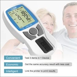 5 in 1 Blood Lipid Analyzer Total Cholesterol (TC), Triglyceride (TG), HDL and LDL, LDL/HDL with 10 Strips and Lancing Device