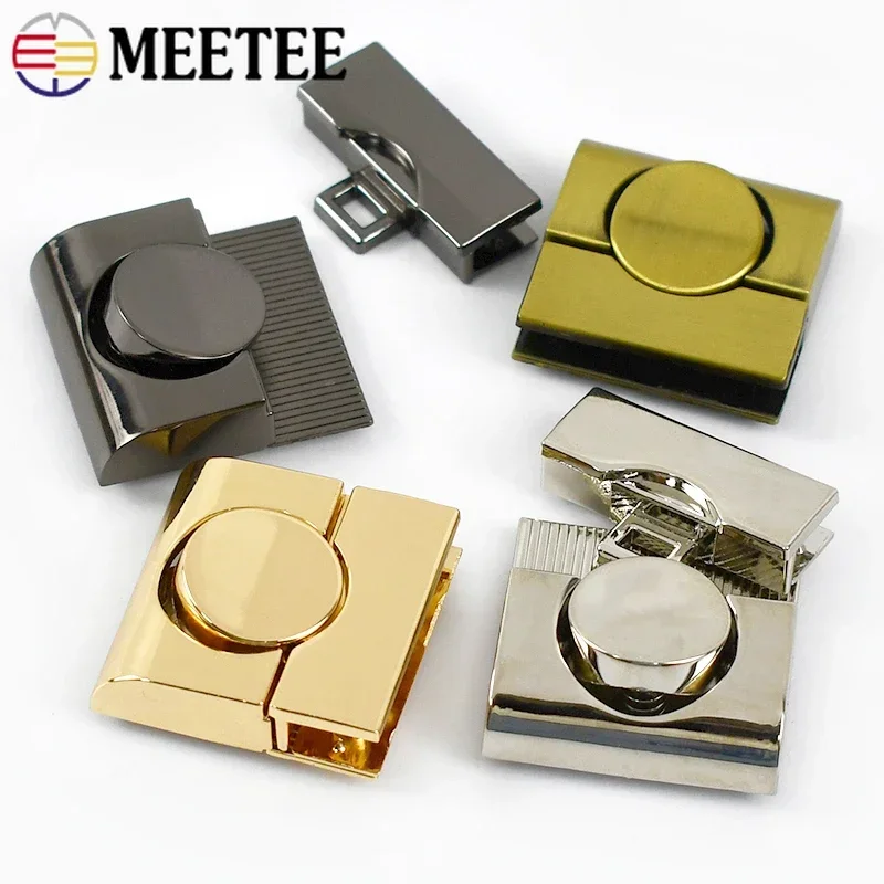 Meetee 1-5Pcs Metal Locks Bag Clasp Catch Buckles for Handbags Shoulder Bags Purse Totes Closures Snap Clasps DIY Accessories