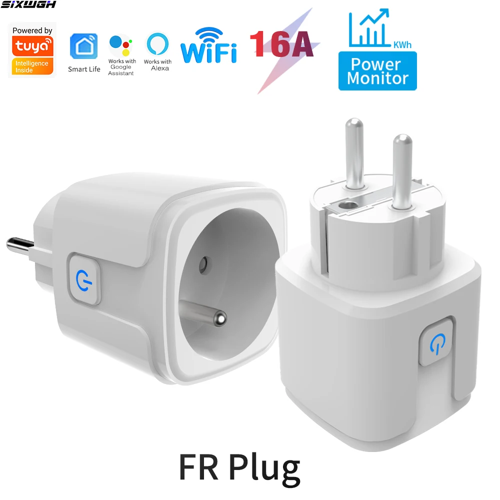 

16A RF Plug Tuya WiFi Smart Socket with Energy Monitoring, Timer & Countdown, Works with Smart Life App, Alexa and Google home