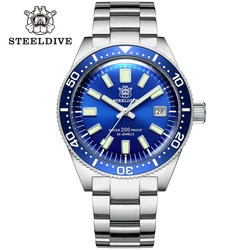 Steeldive 62MAS Yuanzu Men Dive Watch NH35 Sapphire Pot Cover Bubble Lens Ceramic Bezel SD1962 Mens Mechanical Watches