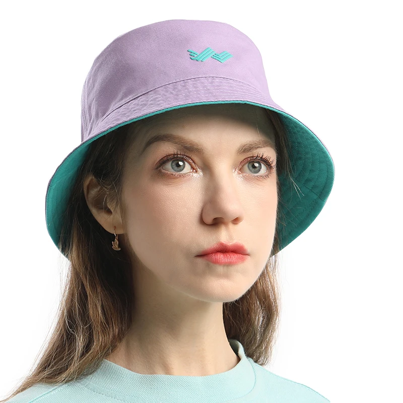 100% Cotton Bucket Hat Double-Sided Wear Unisex Outdoor Beach Vacation Lightweight Trendy Sports Style