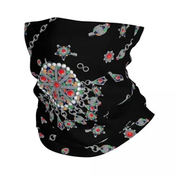 Kabyle jewelry winter headband neck warmer men women hiking running tube scarf Amazigh Africa ethnic style face bandana gaiter