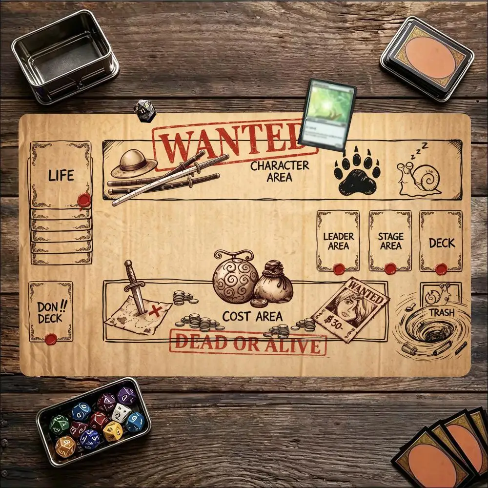 Cardboard Board TCG Playmat 60x35 Non-Slip Rubber Mousepad Desk Mat With Edge Lock Card Game Accessories Trading Card Collectors