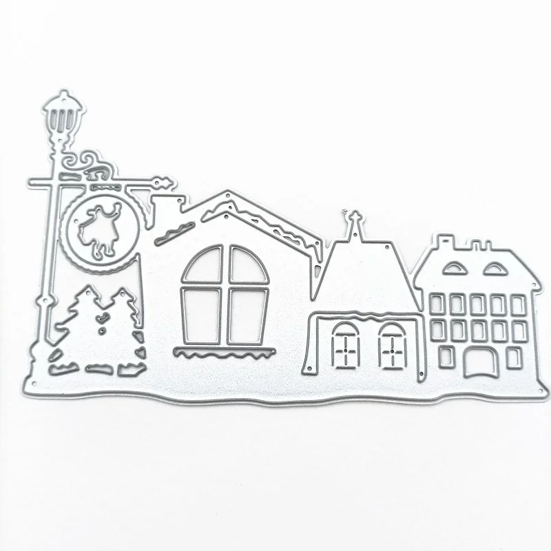 Christmas Building Tree Metal Cutting Dies Stencils Dies for DIY Scrapbooking Card Paper Decor Embossing Die Cut