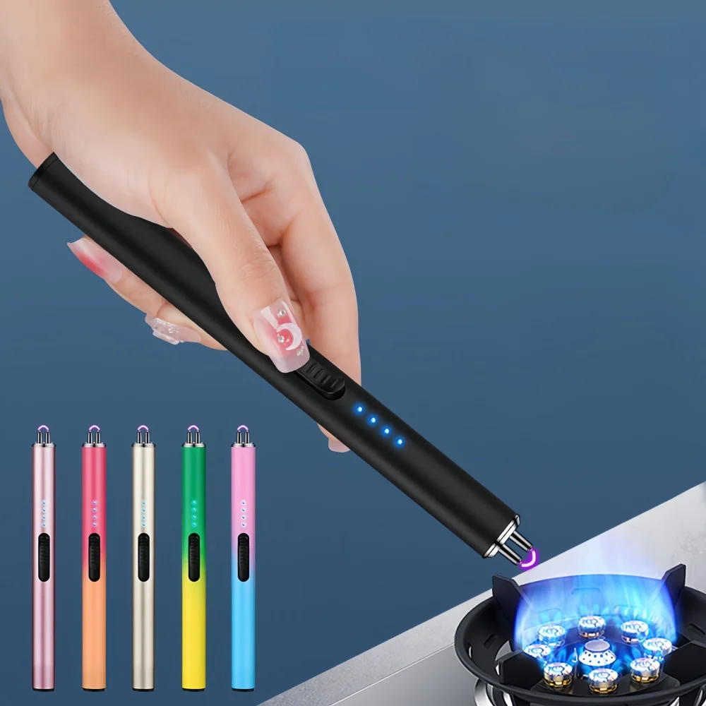 

Pulse Igniter USB Charging Electronic Lighter Safe No Open Flame Safety Lock Outdoor Portable Windproof Stovetop Candle Kitchen