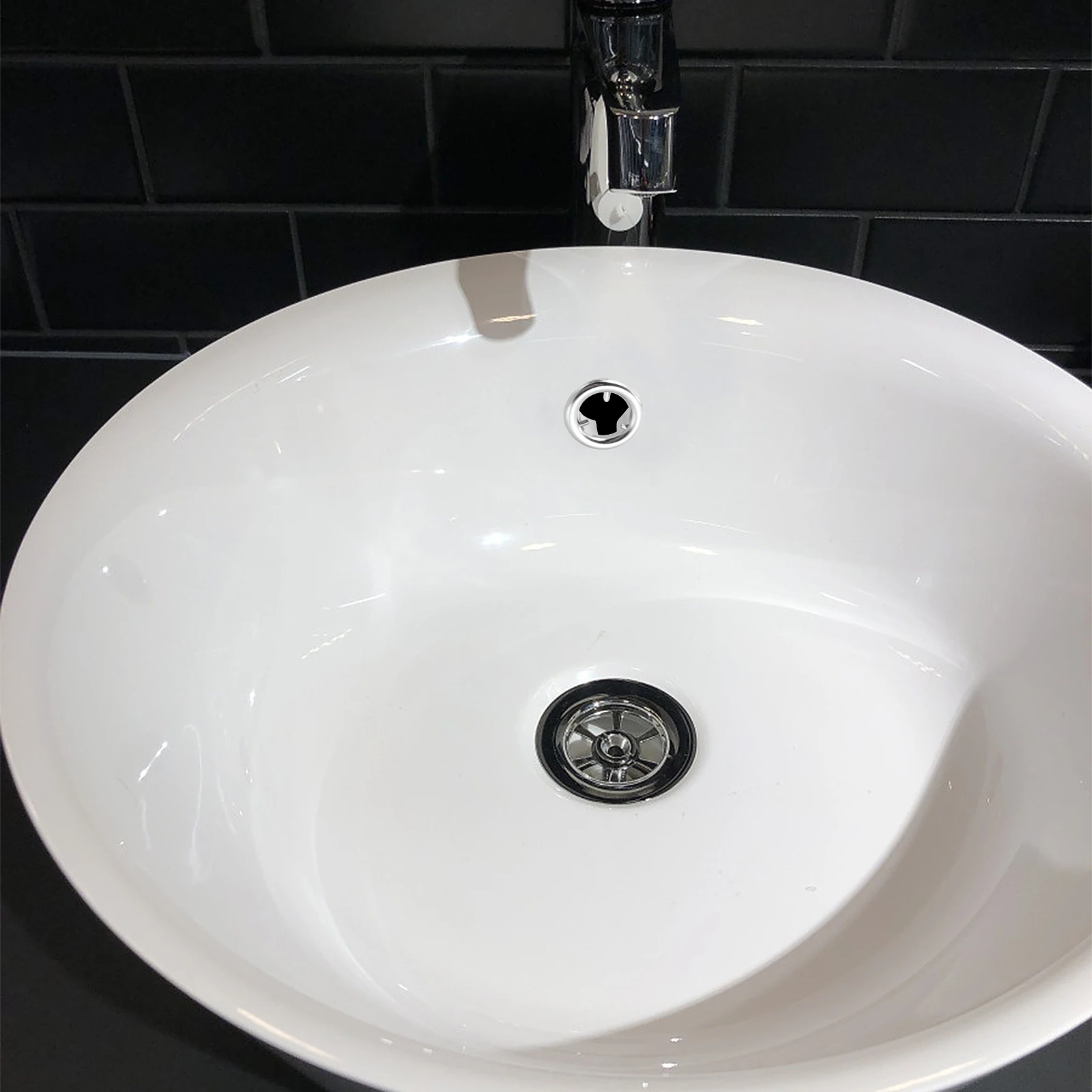 Anillo de desbordamiento para lavabo de baño, cubierta de drenaje para fregadero, accesorio decorativo duradero, fácil de instalar, mano de obra fina, 15 Uds.