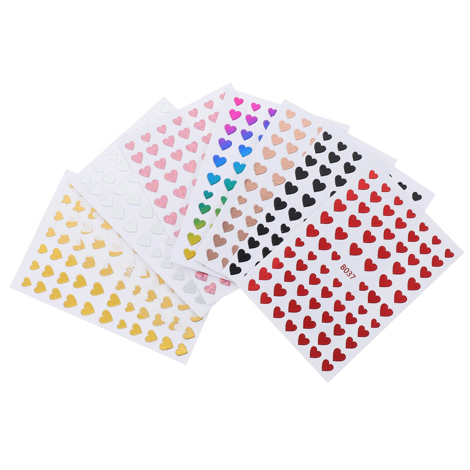 

8 Sheets Heart Nail Stickers Love Decoration Shaped Manicure Decal Decorate DIY Accessory Paper Romantic Creative