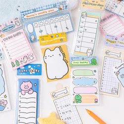 Bloc de notas de gato Piggy, notas de mensaje de decoración, lista de tareas pendientes, Plan semanal Kawaii, papelería escolar, 50 piezas