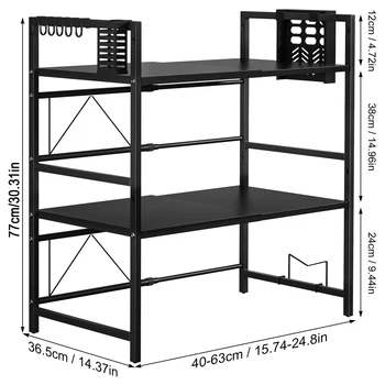 Kitchen Elevated Design Seasoning Rack Microwave Storage RackBilayer Oven Modern Minimalism Kitchen Accessories Organizer 6
