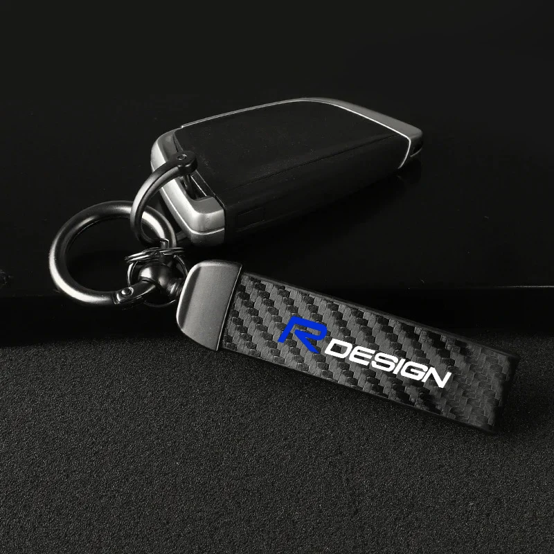 

Автомобильный брелок из углеродного волокна, кожаный брелок из микрофибры для Volvo R, дизайн XC90 S60 CX60 V70 XC70 V60 V90