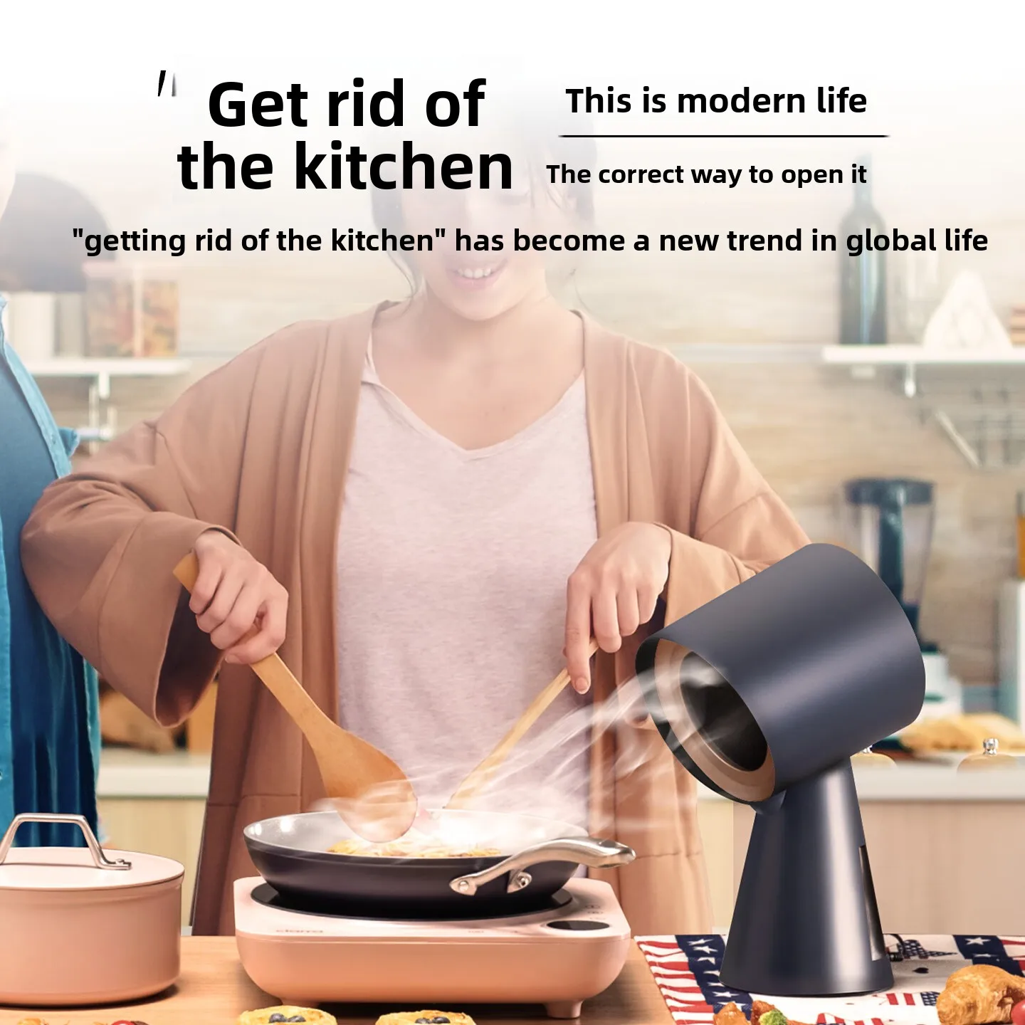 Portable Desktop Range Hood White Strong Suction Low Noise Mini Smoke Extractor for Indoor Hot Pot BBQ Table Cooking 데스크 후드