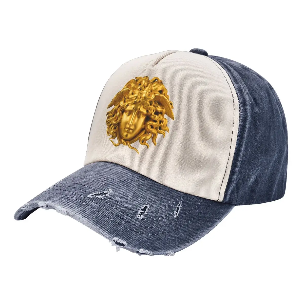 Elegant And Chic French Baseball Caps Distressed Washed Mythological Greek Medusa Sun Cap Men Women Travel Adjustable Hats Cap