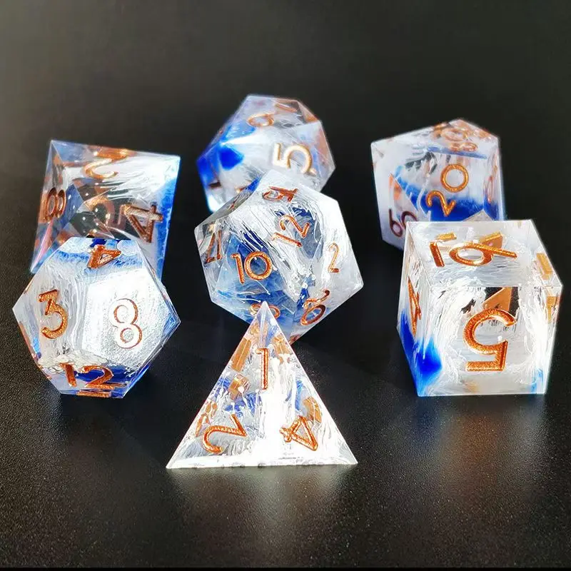 

Resin sharp edge dice Resin DND Dices Polyhedral Dice Set RPG DND Dice for Dungeon and Dragons Games Dice role playing dice 7PCS
