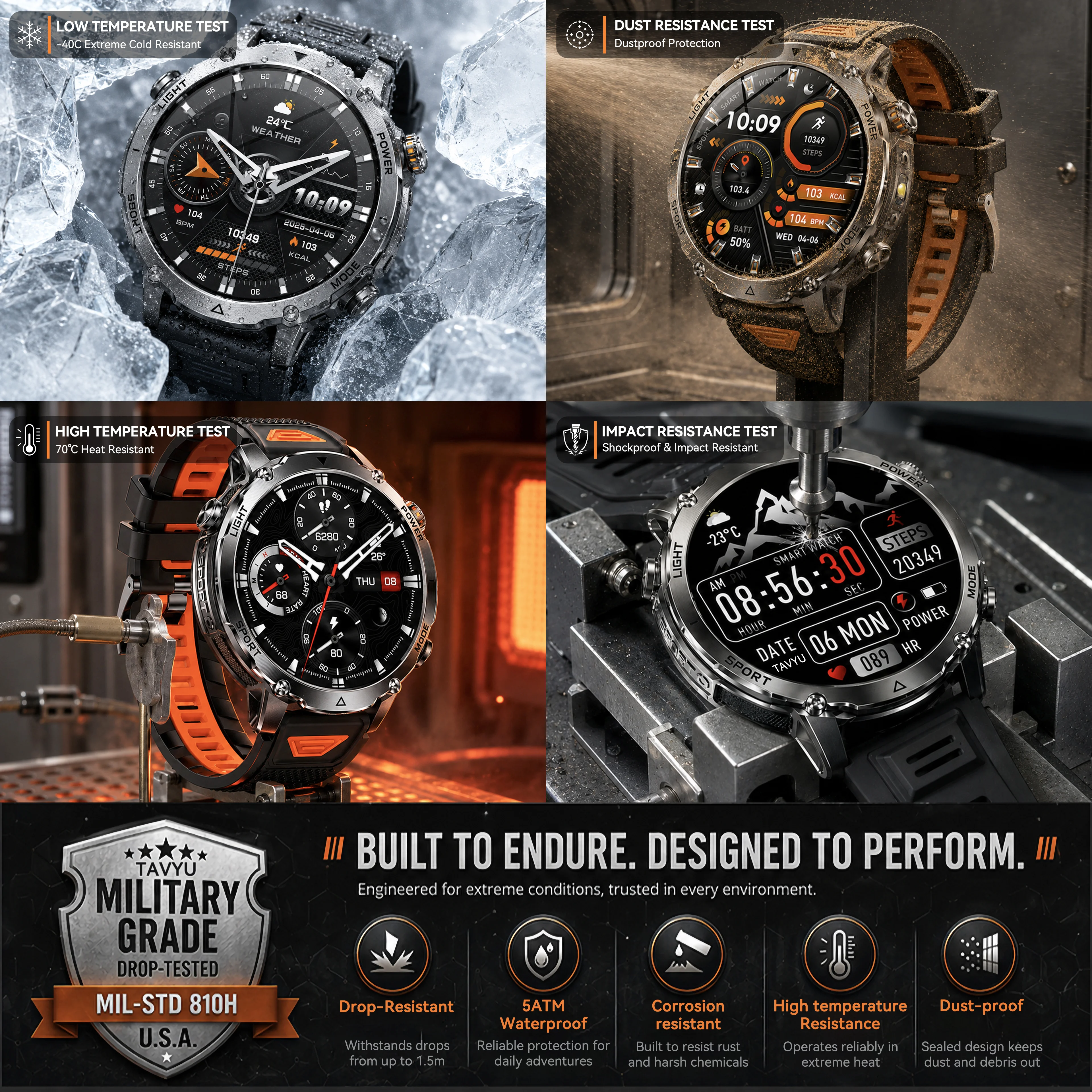 Smart Outdoor GPS Watch, Waterproof Design