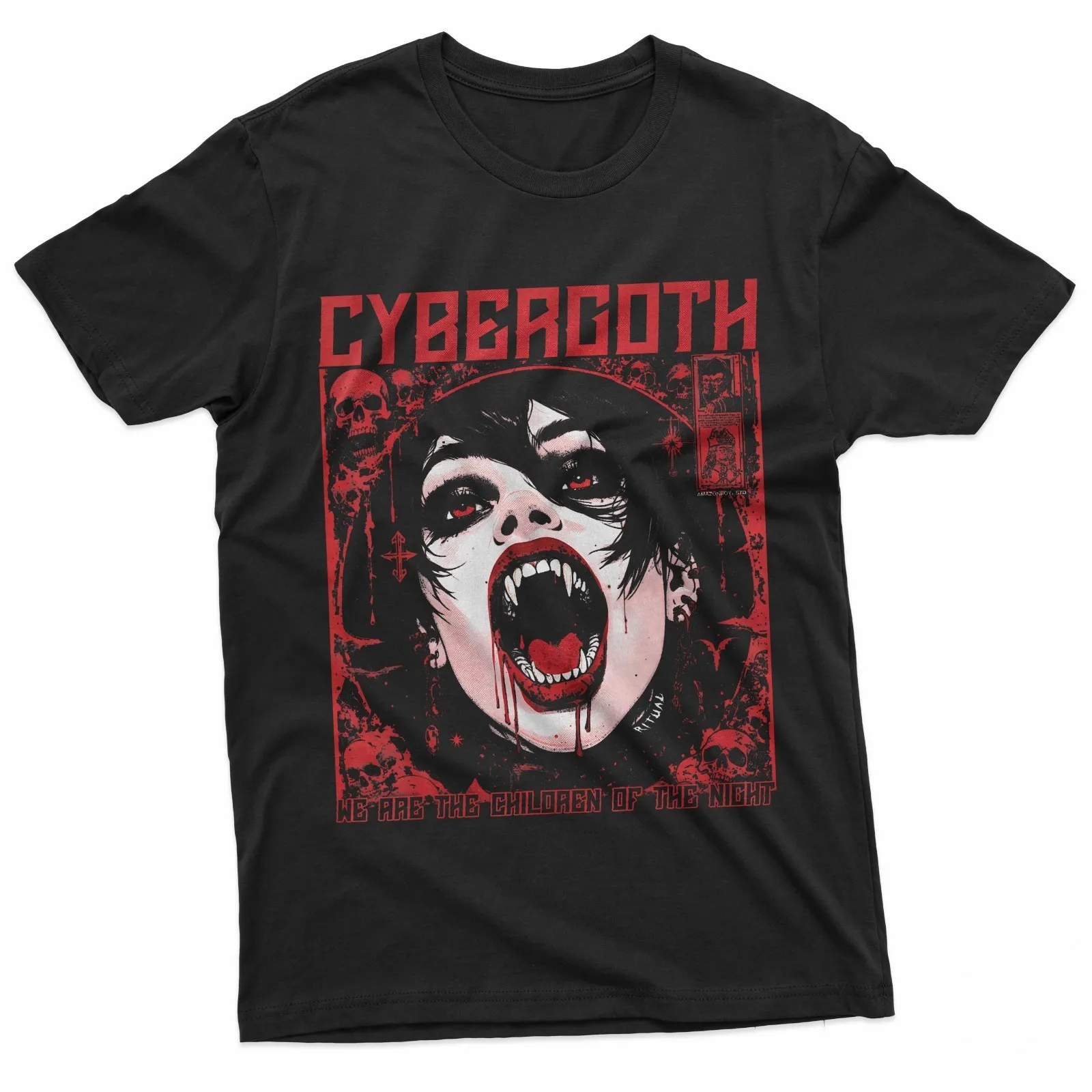 

Cybergoth Dark Manga Anime Gothic Vampire Alternative T-Shirt
