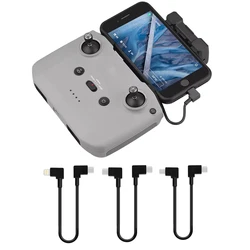 Data Cable for DJI MINI 4K/Mini 2/Mavic 3/Air 2/2S Drone 30cm Connect Cable Type-C to Type-C Micro-USB IOS Connector for Phone