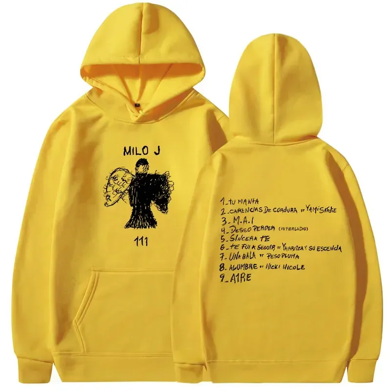 2026 neuer Milo J 111 Album-Grafik-Hoodie für Männer und Frauen, Unisex-Sweatshirt, Vintage Hip-Hop-Pullover, Geschenk für Fans, Streetwear-Kapuzenpullover – Detail 10