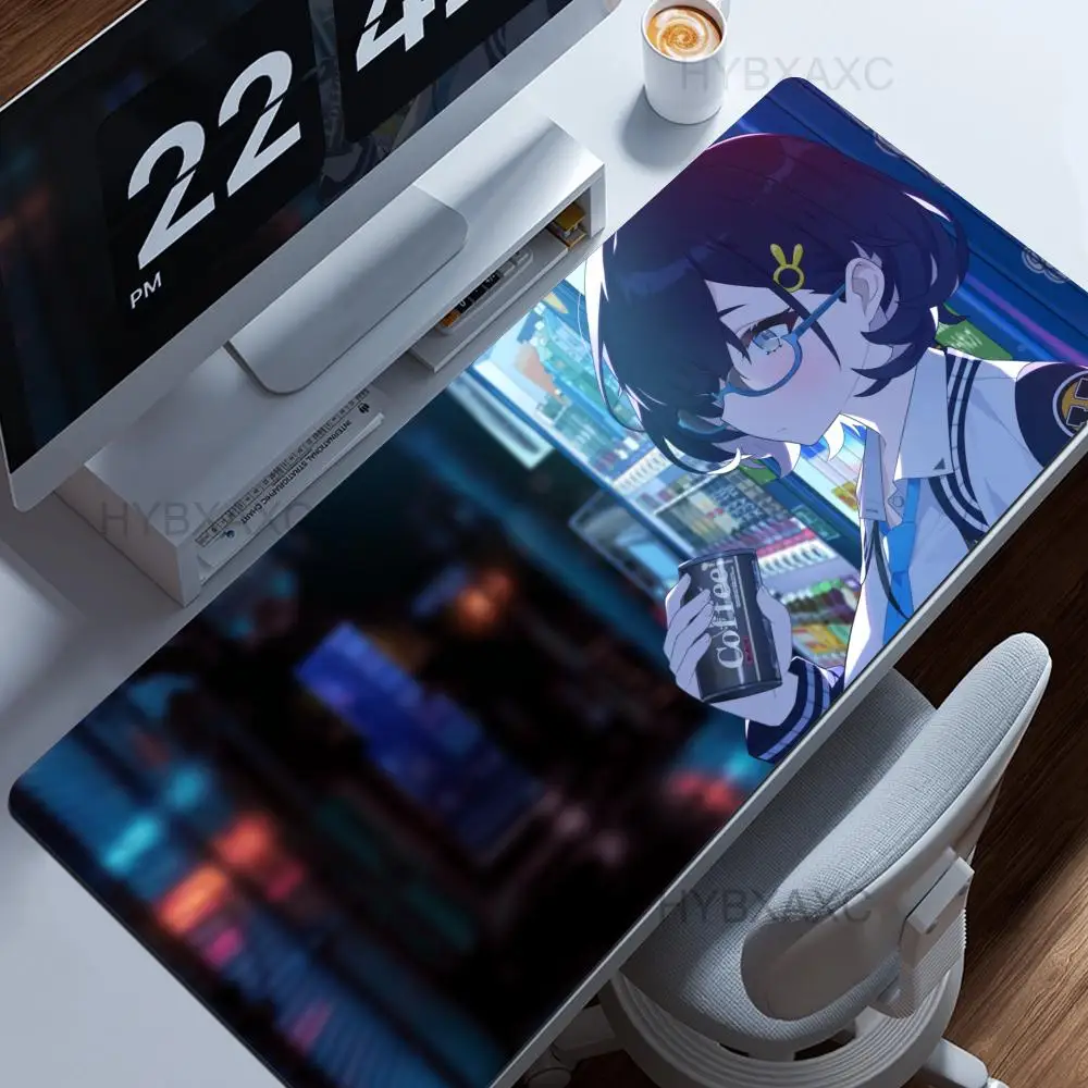 

80X40 HYBXAXC KAGAMI CHIHIRO Blue Archive Game Mousepad Mouse Mat Desk Mat With Pad Gaming Accessories Prime Gaming XXL Keyboard