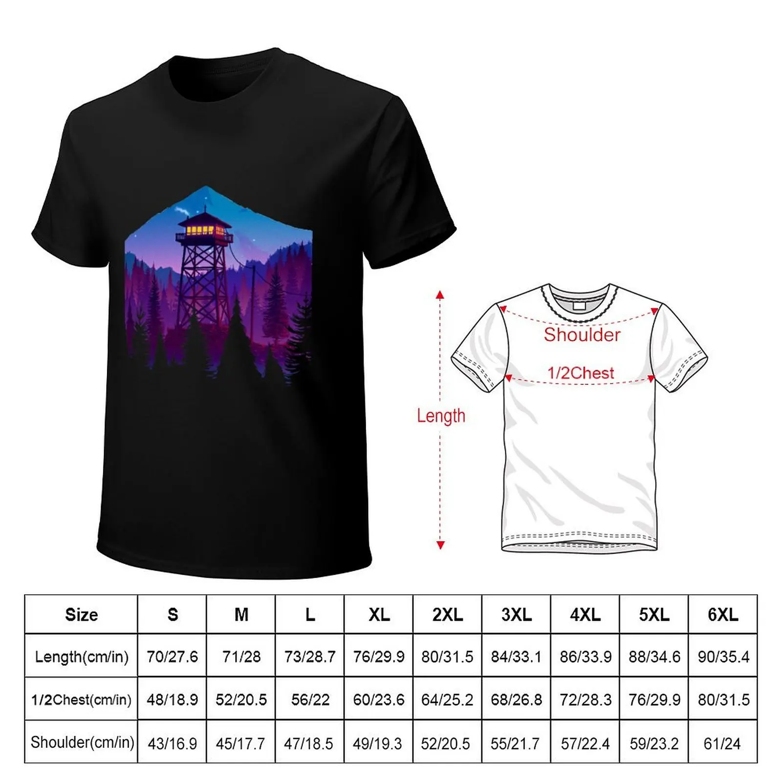 Firewatch tower T-Shirt Classic Graphic Short Sleeve Top