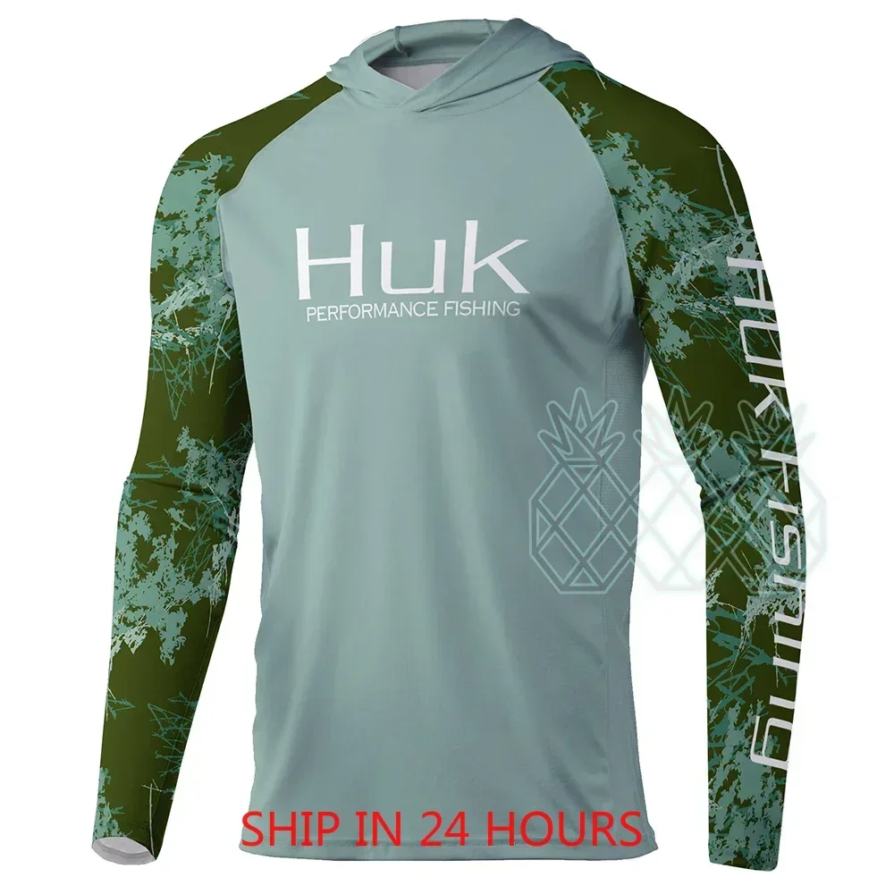 

HUK Performance, рубашки с капюшоном для рыбалки, быстросохнущая толстовка с длинными рукавами, летняя дышащая УФ-одежда для рыбалки, топы Camisa Pesca