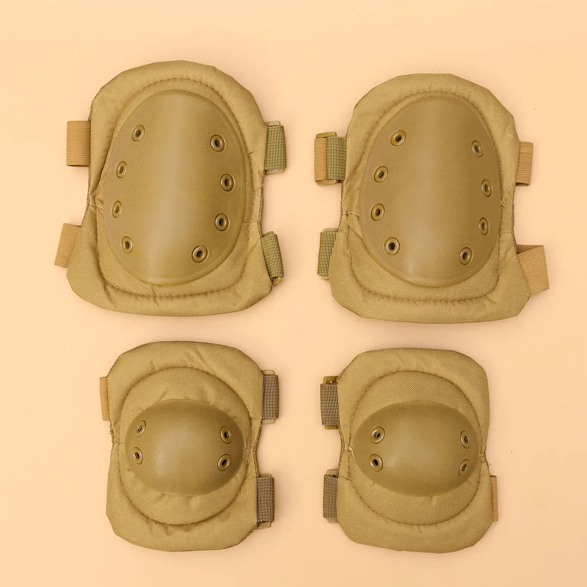 

1Pair Sponge Knee Pad Eva Thickened Support Adjustable Hook Loop Closure Mud Color Comfortable Fit for Basketball Riding