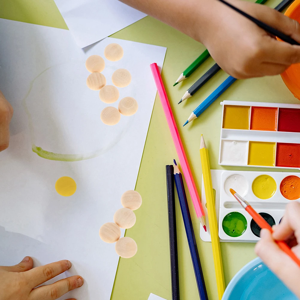 

200 Pcs Wooden Beads Balls Crafts DIY Jewelry Making Projects Half Semicircle Unfinished Blank Wood Accessories Sewing Tools