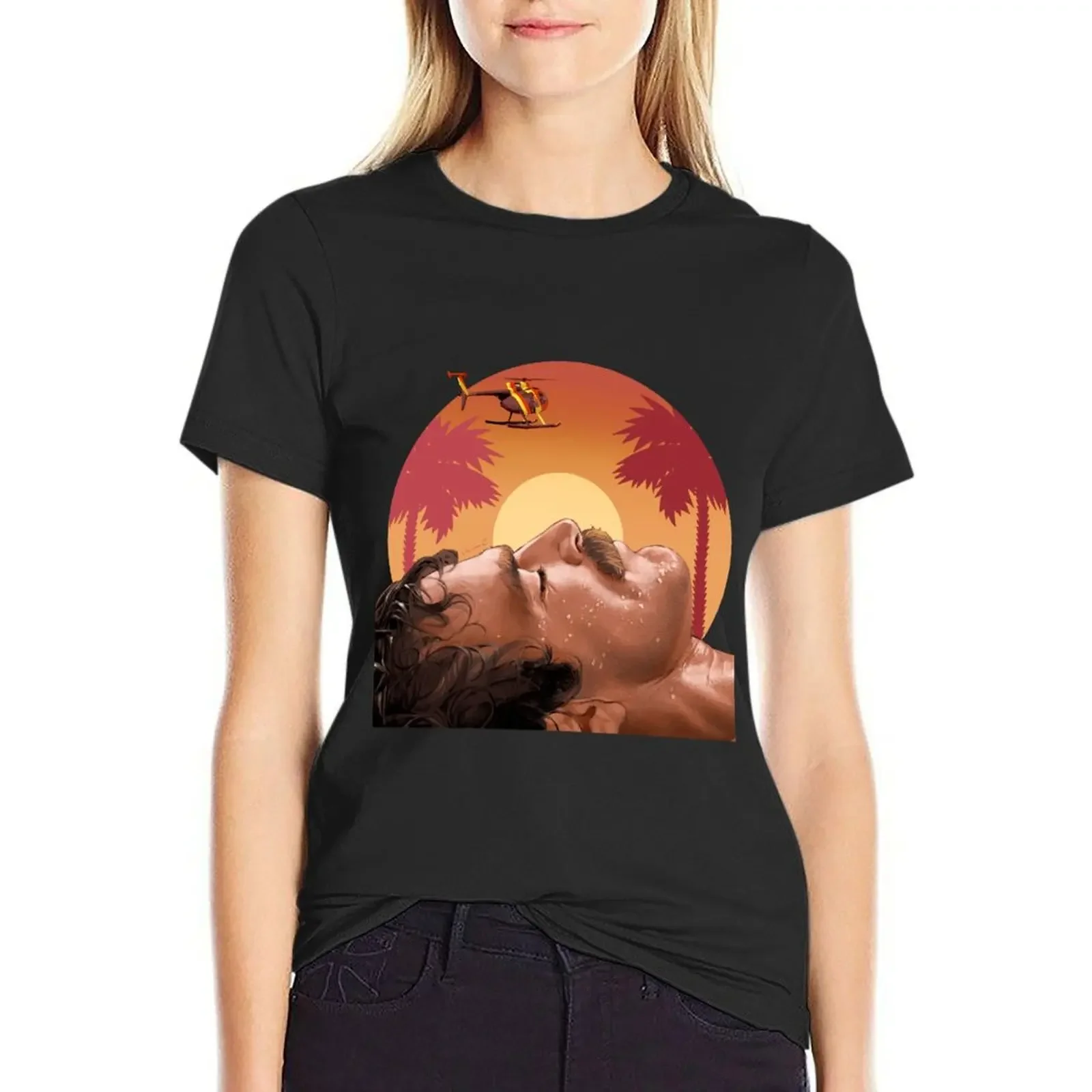 

sunset in Hawaii T-Shirt Female clothing quick drying heavyweights Woman clothes