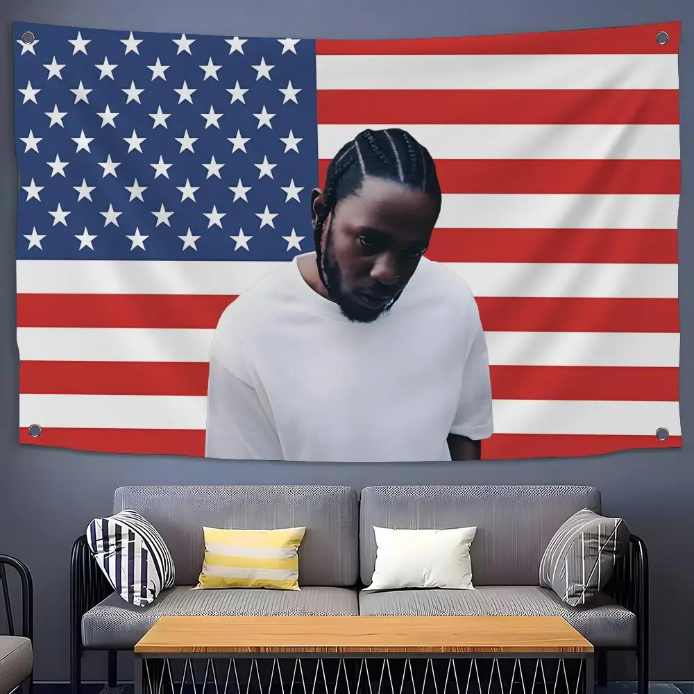 Rapper Kendrick Lamar Flags Flags for Room, Bedroom, Home, Outdoor, Wall Hanging, Concert Print, Art Banner